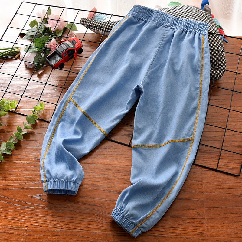 Boys" Jeans Summer Thin Trendy Big Boys" Tencel Ice Casual Pants Pure Cotton Children"s Mosquito Proof Pants