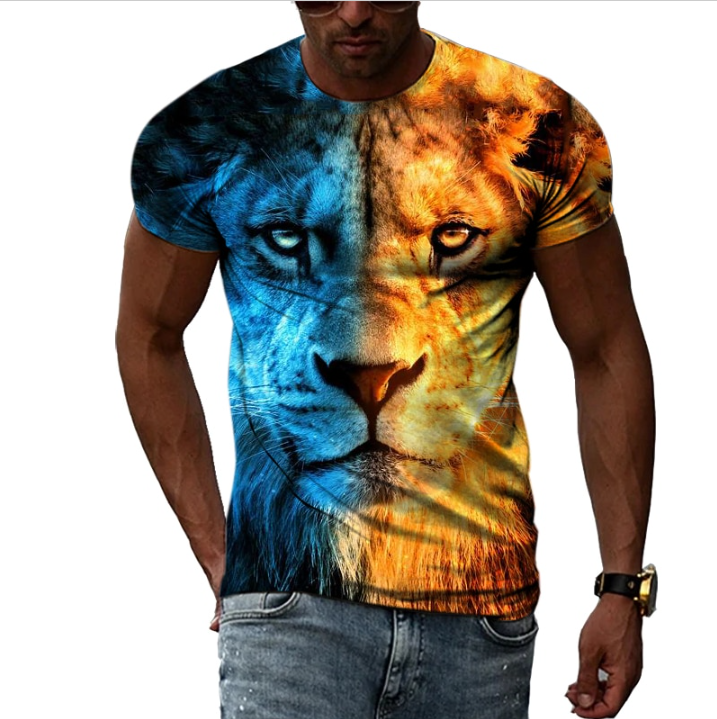 Summer Fashion The New Animal Lion Graphic Men T-shirts