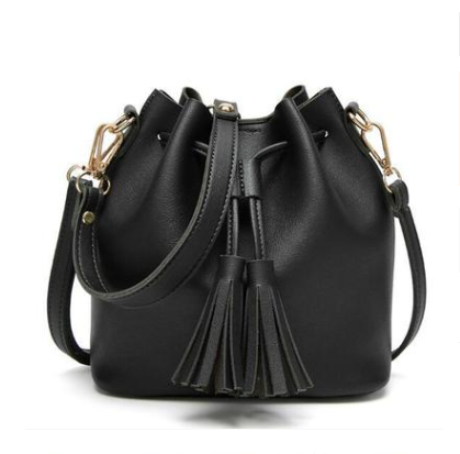 Small Women Leather Bucket Handbag