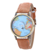 Women Vintage Watch with Global Map