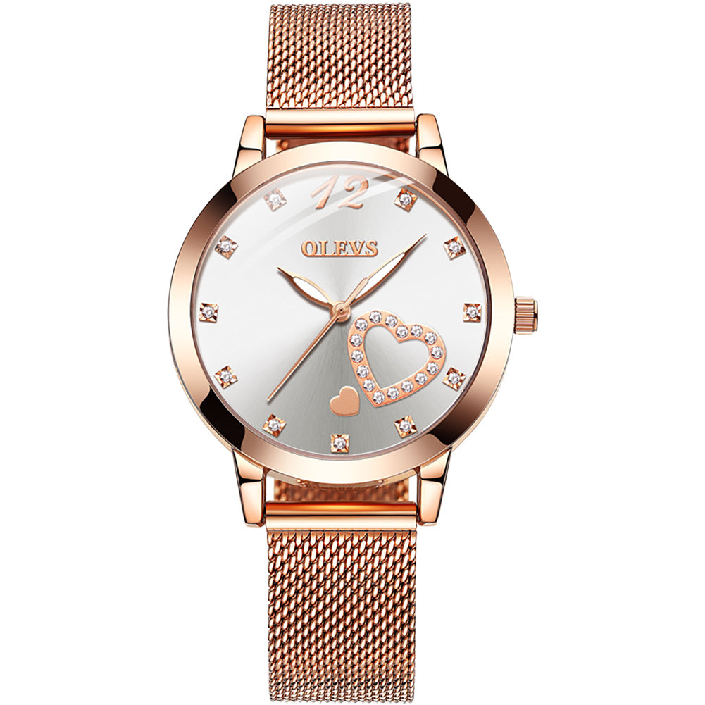 Women Rose Gold Fashionable Quartz Watch
