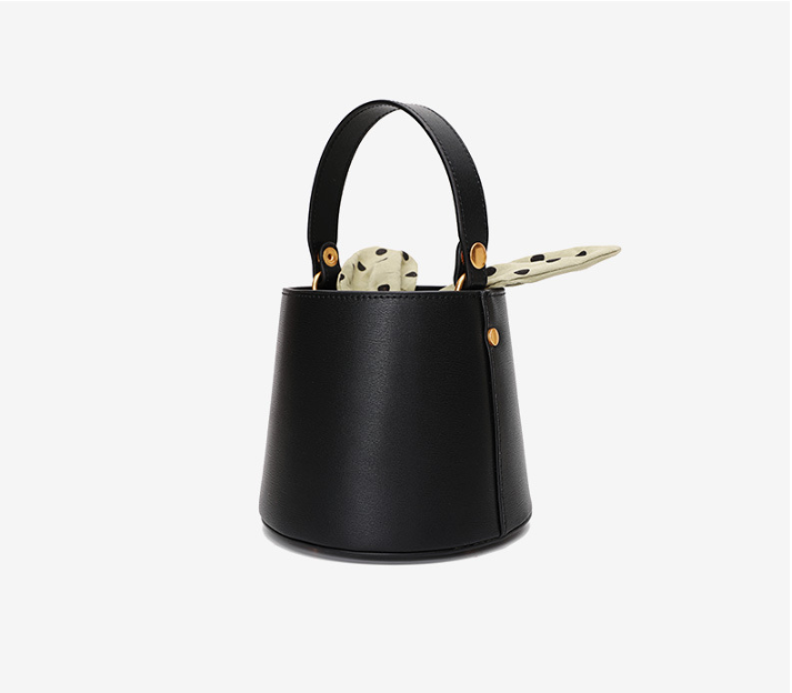 Leather bucket bag tote