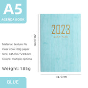 A5 English Schedule Book Leather Surface Thin Weekly Calendar
