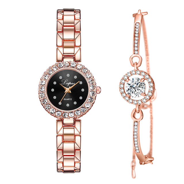 Women Luxury Quartz Watches With Bangle Clock Bracelet