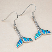 Blue Fish Tail-shaped Earrings