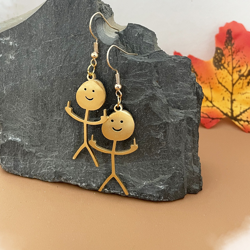 Funny Doodle Smiley Stick Necklace & Pendant