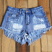Ripped jeans loose shorts