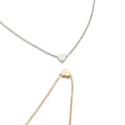 Jewelry Necklace Gold Color Double-sided Love Pendant with Clavicle Chains