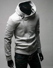 Korean Style Slim Mens Diagonal Zipper Sweater