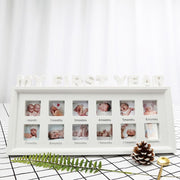 Creative DIY 0-12 Month Baby MY FIRST YEAR Pictures Souvenirs Commemorate Kids Growing Memory Gift Display Plastic Photo Frame