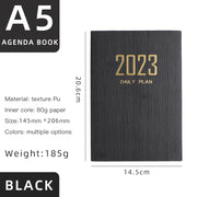 A5 English Schedule Book Leather Surface Thin Weekly Calendar