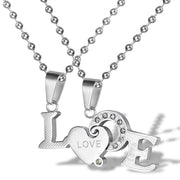 Creative LOVE Letter Diamond Pendant Necklace