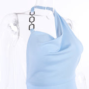 Solid Color Suspender Dress